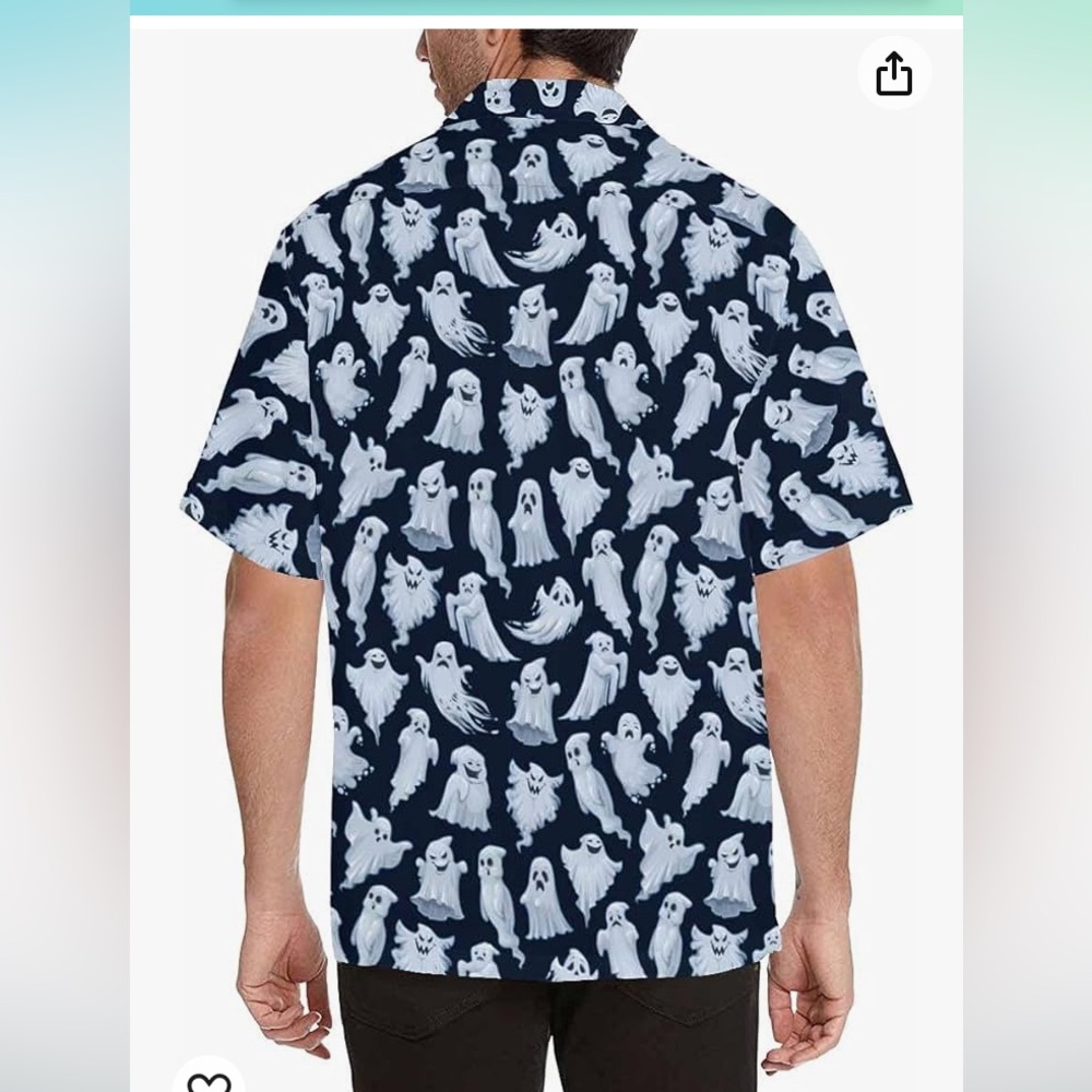 NWOT YOIMIRA man’s Halloween pattern short sleeve  shirt. 3XL - Picture 3 of 8